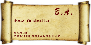 Bocz Arabella névjegykártya